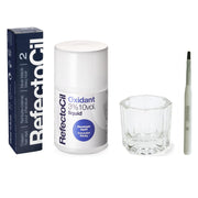 RefectoCil front packaging showing blue-black shade and kit contents for precise results