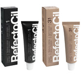 RefectoCil front packaging showing both Pure Black and Light Brown shades for easy selection