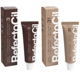 RefectoCil front packaging showing both Natural Brown and Light Brown, clear shade identification benefit