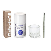 RefectoCil front packaging showing kit components and natural light-brown shade benefit