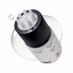 Refilled front packaging showing serum bottle and branding for clear identification and trust