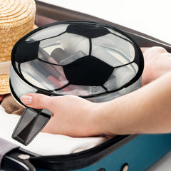 Reginary pouch unzipped with toiletries inside showing organized storage benefit