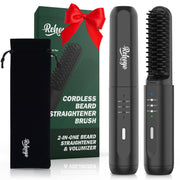 REHOYO front view cordless beard straightener showing compact design and portability