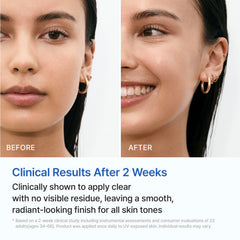 REJURAN clear formula texture swipe demonstrating invisible finish