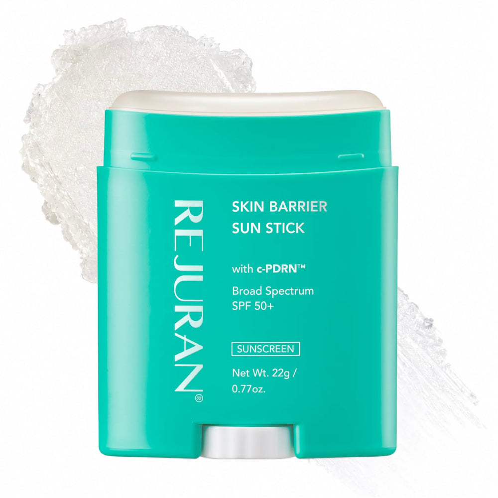 REJURAN sun stick front packaging showing SPF 50 benefit