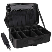 Relavel front exterior case showing durable fabric and reinforced handle for travel