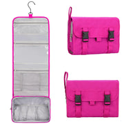 Relavel front view hanging toiletry bag shows organized travel readiness