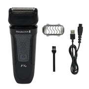 Remington F4 front view showing dual flexing foils and ergonomic grip for comfortable control