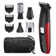 Remington front view showing sleek black and red design and complete device