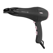 Remington dryer front view showing sleek design and fast drying benefit