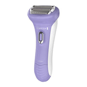 Remington electric shaver front view showing wide head and ergonomic grip benefits