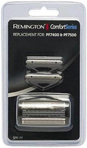 Remington SPF-PF front packaging showing replacement blades and compatibility