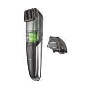 Remington trimmer front view showing vacuum system and neat trimming benefit