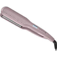 Remington flat iron front view showing mauve finish and ergonomic grip benefit