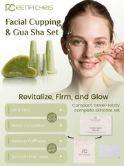 Rena Chris natural jade gua sha close-up highlighting smooth stone for soothing massage