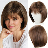 RENERSHOW front view brown bob wig showing flattering cut and natural finish