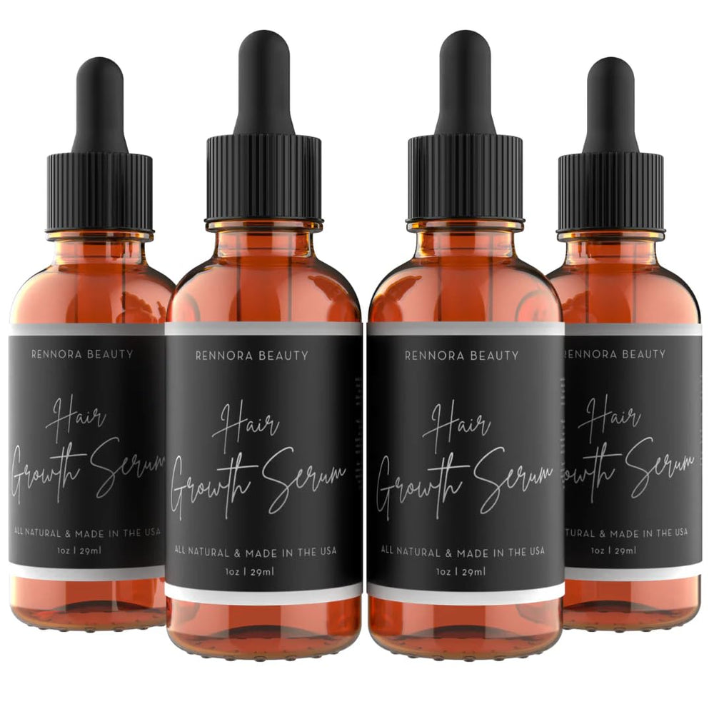 Rennora Beauty four-pack front view showing bottles and labeling for easy supply