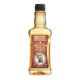 REUZEL front bottle view showcasing label and product benefits