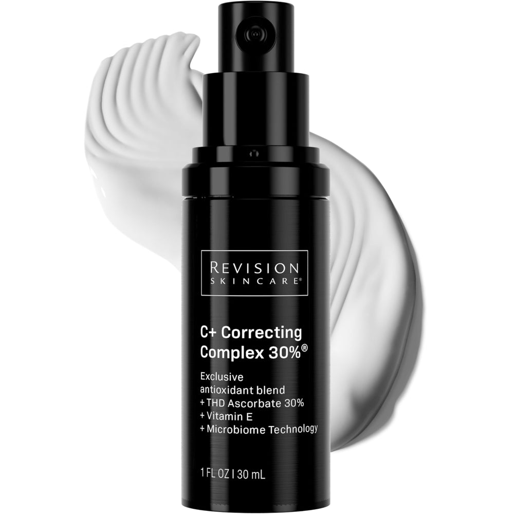 Revision Skincare front packaging showing bottle and branding for brightening