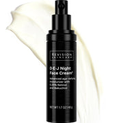 Revision Skincare D·E·J Night Face Cream front jar showing brand and packaging benefit
