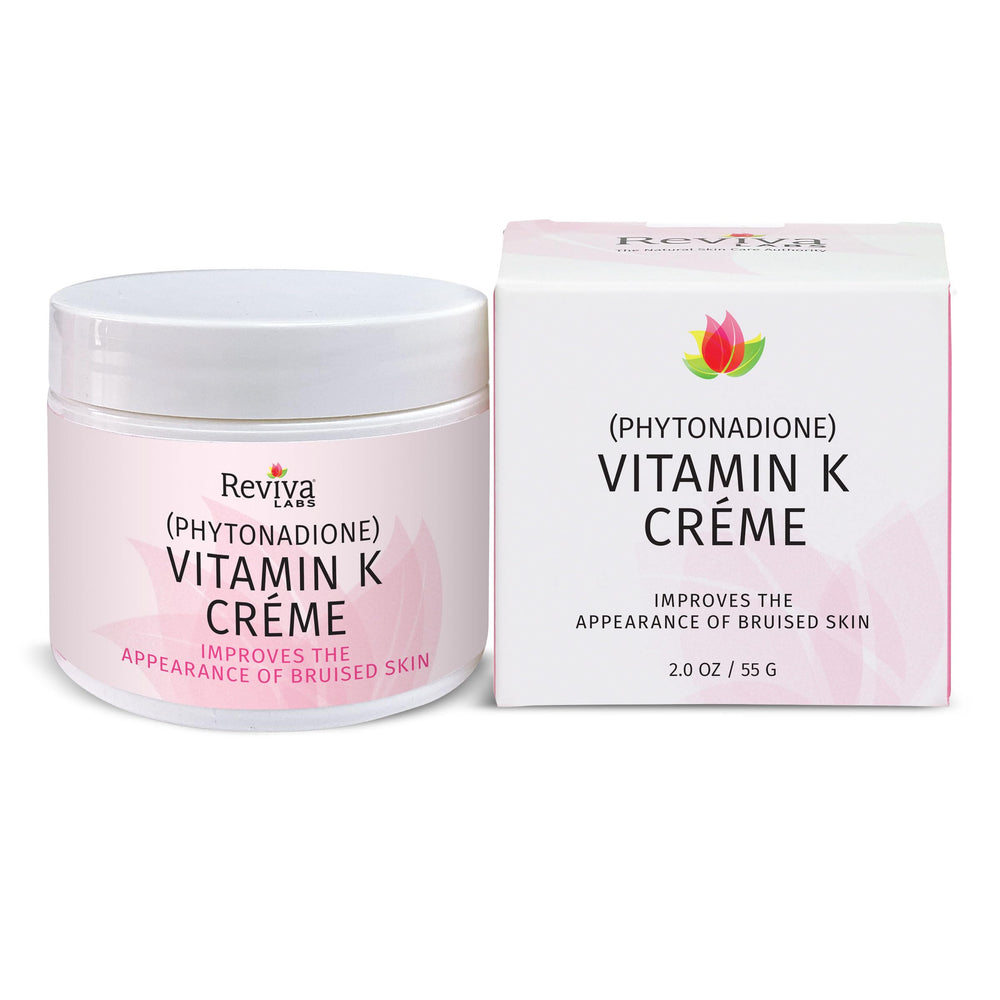 Reviva Labs front packaging showing Vitamin K cream benefits
