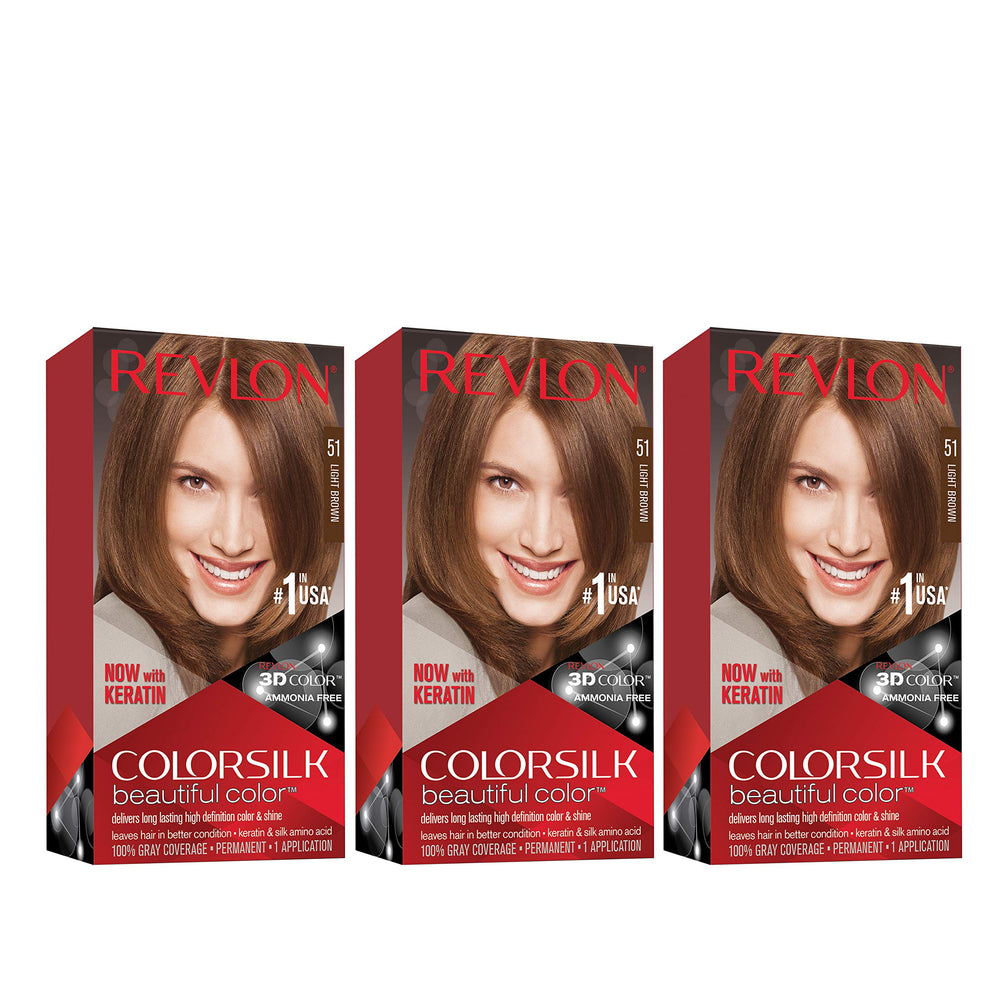 Revlon Colorsilk front packaging showing shade and benefits