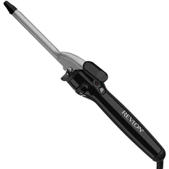 REVLON curling iron front view showing barrel and clamp for precise styling
