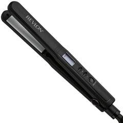 REVLON flat iron front view showing compact design and professional look, fast styling benefit