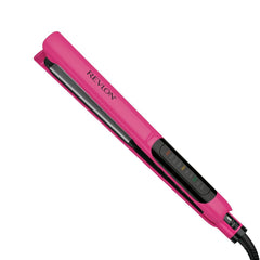 Revlon flat iron front view showing sleek design and ergonomic handle benefit