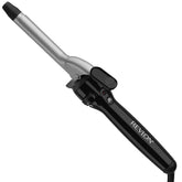 REVLON front view of curling iron showing barrel and clamp for effortless styling