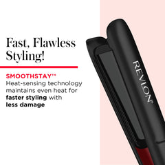 REVLON SmoothStay handle and controls visible for easy heat adjustments and safety