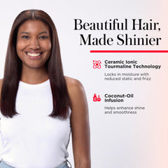 REVLON coconut ceramic plates closeup showing even heat distribution and shine