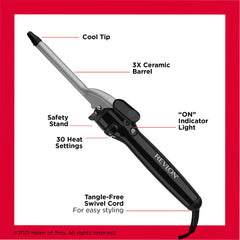 REVLON heat dial closeup with resistant adjustment to prevent accidental change