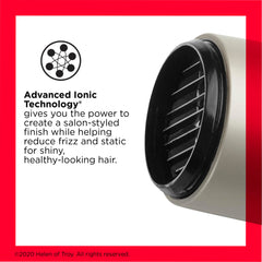 REVLON turbo hair dryer ceramic barrel close-up highlighting even heat distribution benefit