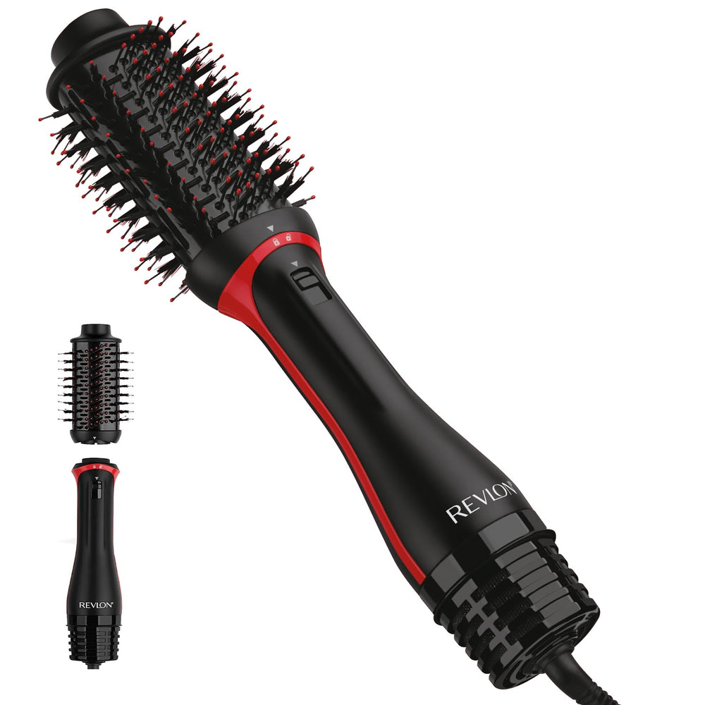 REVLON front view of Volumizer Plus showing compact oval barrel and handle for controlled styling