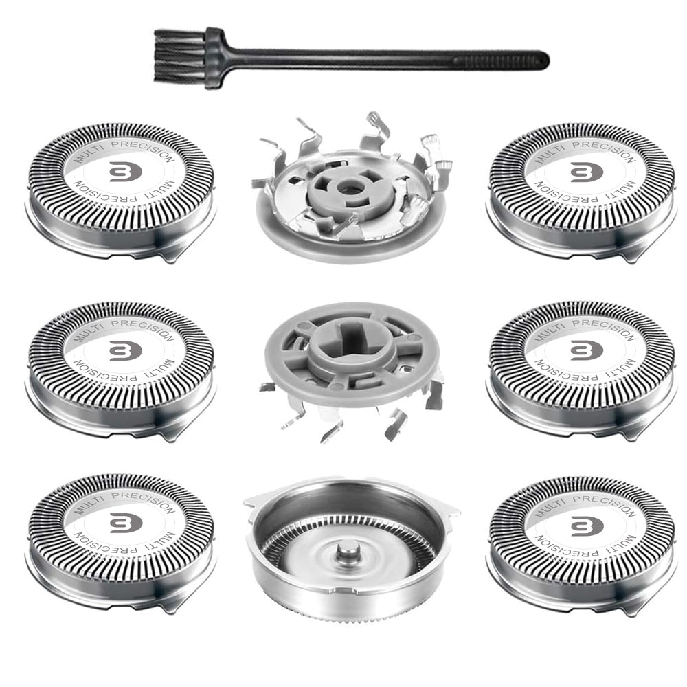 RF RollingFit front packaging showing nine replacement heads and brush for convenience