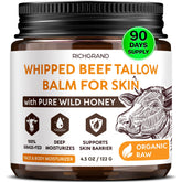 RICHGRAND jar front view showing whipped tallow balm for easy identification and daily use