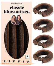 RIFFIN front packaging showing velvet sleep curlers for easy styling