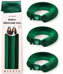 RIFFIN front packaging showing Littles velvet overnight rods for easy heatless curls