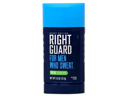Right Guard front packaging showing sport invisible solid and pack benefits