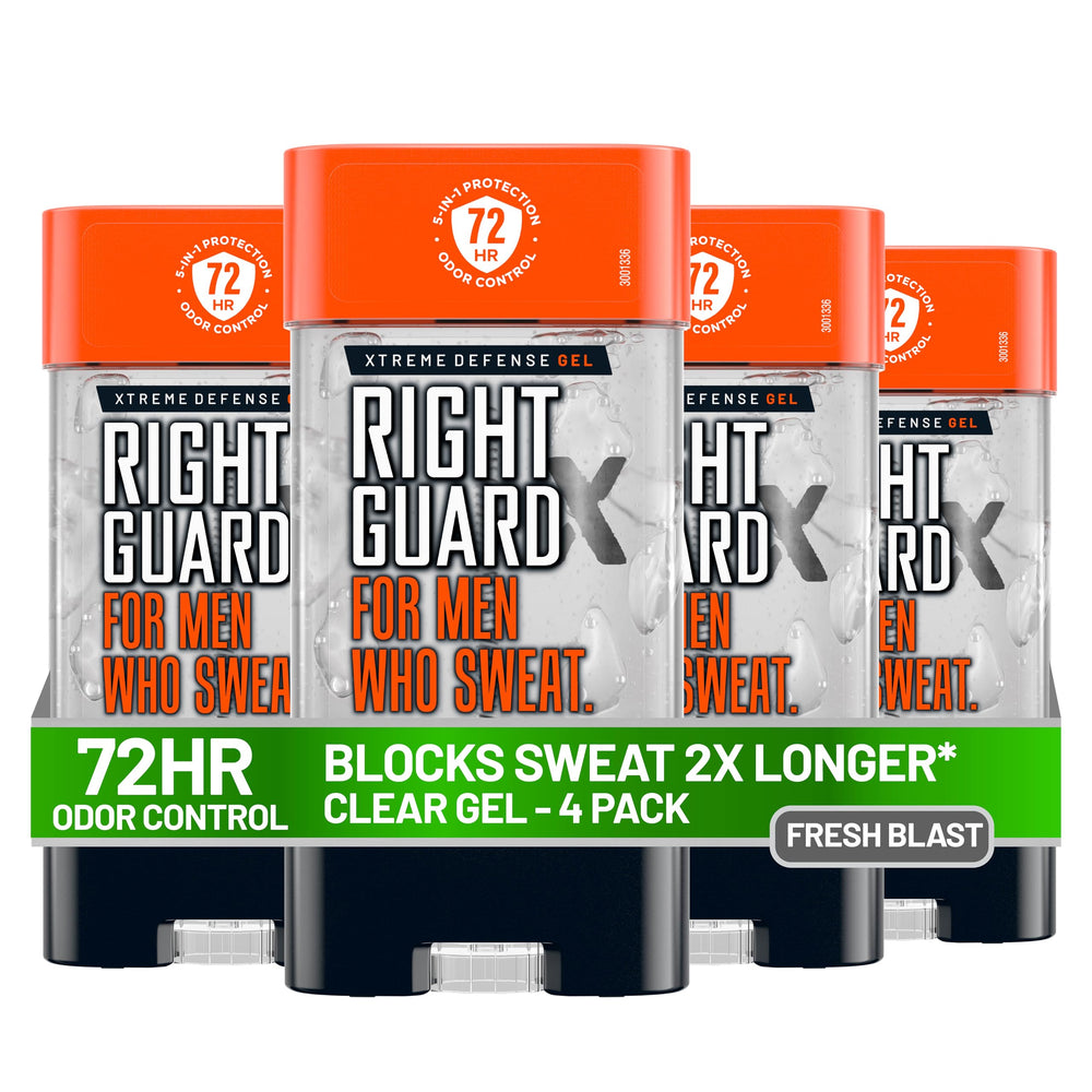 Right Guard front can showing branding and Fresh Blast scent benefit
