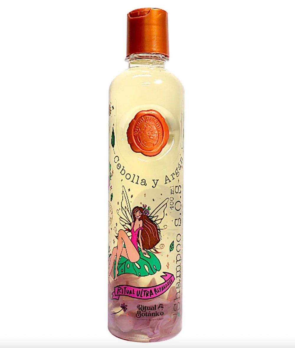 Ritual Botanico front bottle view showing onion and argan for restorative benefits