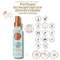 Ritual Botanico Ritual de Tentación close-up nozzle and blue bottle, anti-frizz benefit
