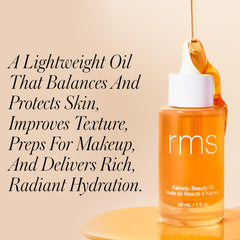 RMS Beauty close-up of oil drop texture demonstrating lightweight absorption