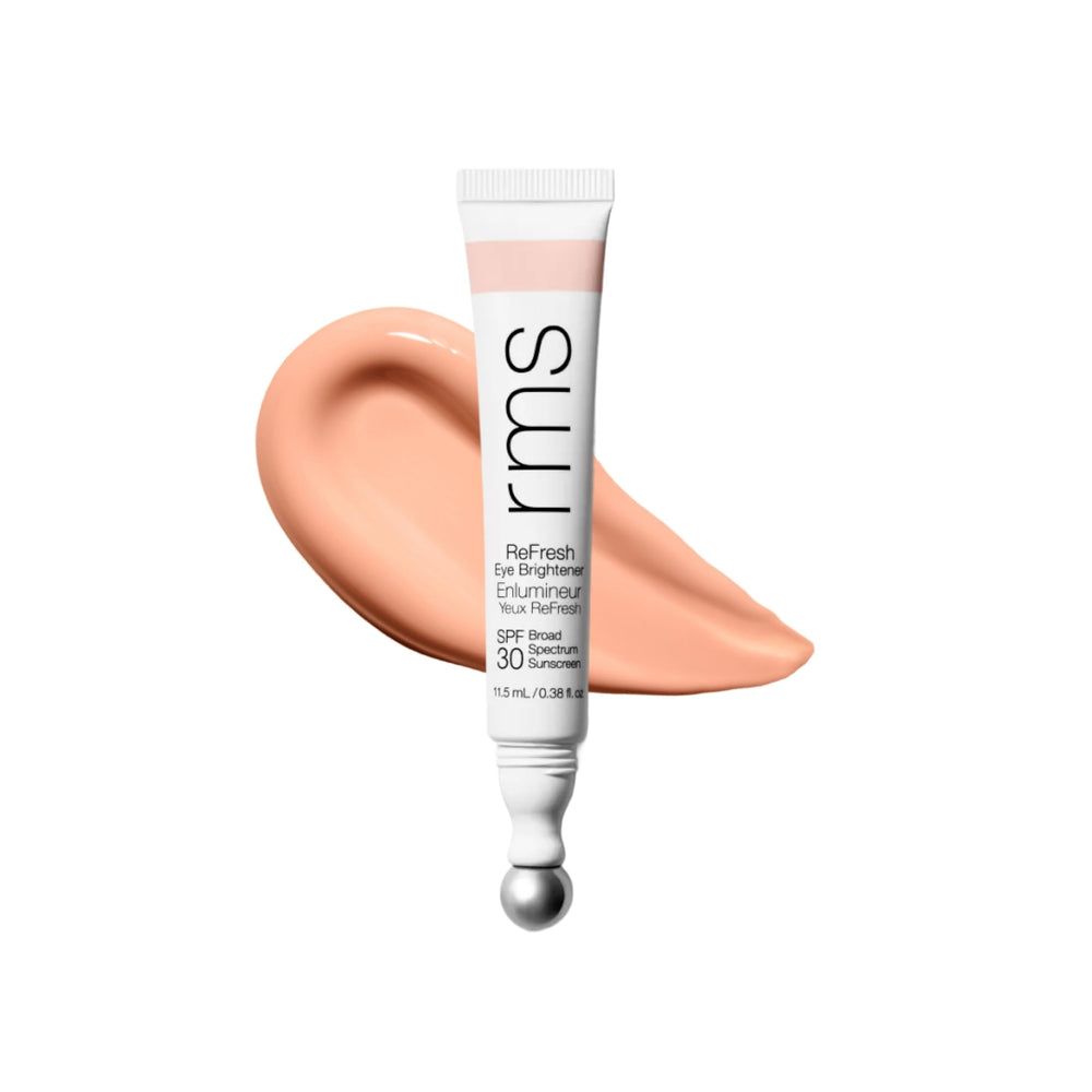 RMS Beauty front packaging of ReFresh Eye Brightener showing compact tube and benefits