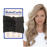 RobeCurls front view packaging showing full heatless curler kit benefits