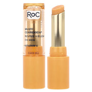 RoC front packaging of Revive & Glow eye balm showing compact 0.14 oz stick and brand benefit