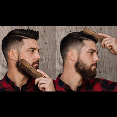 Rocky Mountain Barber Company wide wooden grip close-up for comfortable, precise handling