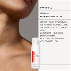 Rodan + Fields applying foam on arm demonstrating streak-free finish benefit