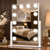 ROLOVE front view of lighted vanity mirror showing full-face benefit